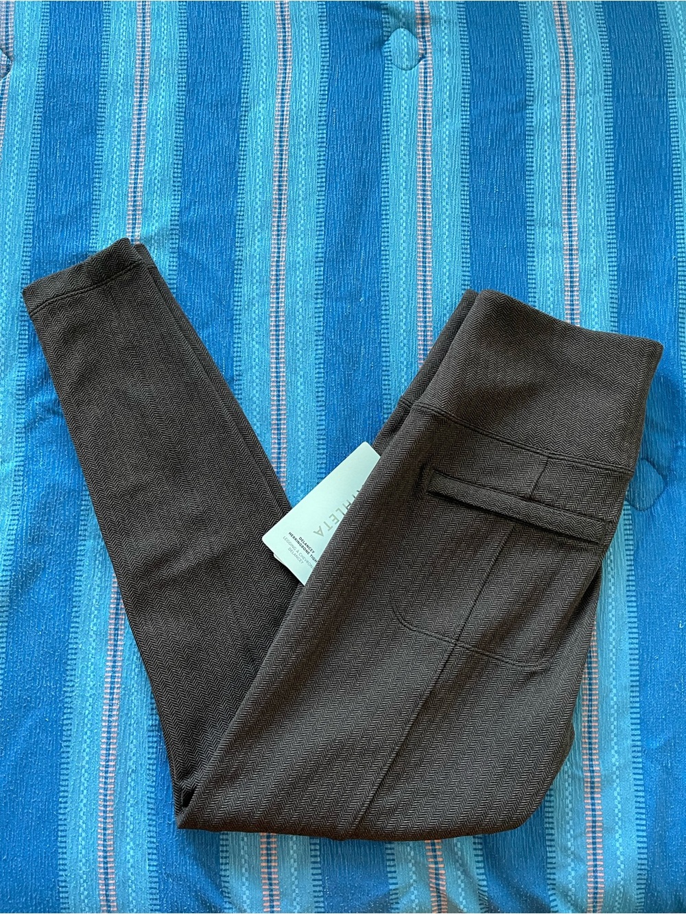 Athleta Dark Brown Herringbone Leggings-Size SP - Picture 4 of 9